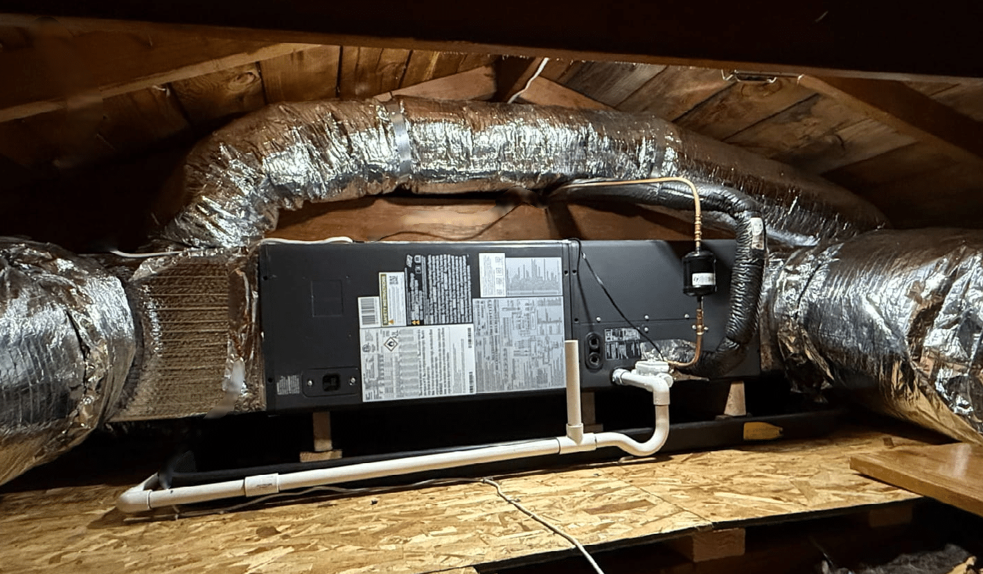 Heat Pump Installed In Attic
